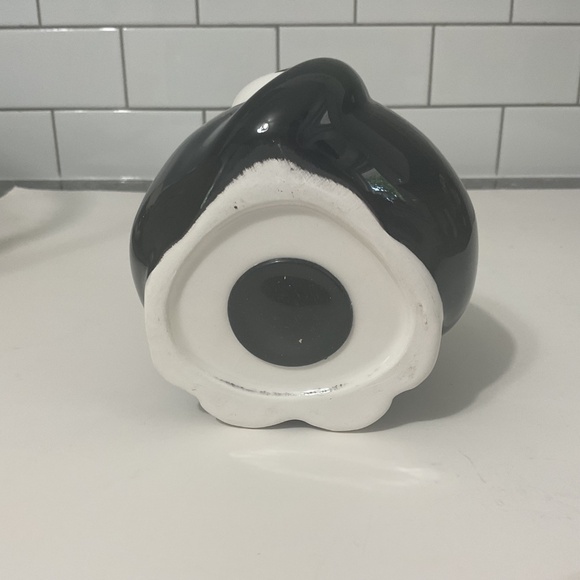 VTG Fat Tuxedo Cat Piggy Bank Ceramic Black and White Cat - Picture 7 of 7